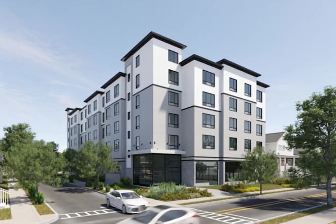 exterior architecture render for renovation or new design