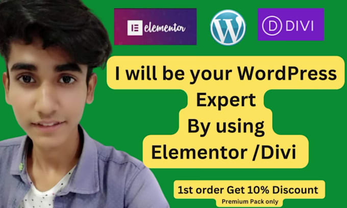 wordpress website desgin, redesign by elementor or divi