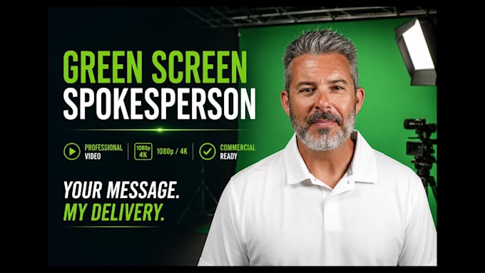record a professional green screen spokesperson video