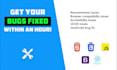 fix HTML, CSS, js, responsiveness within an hour