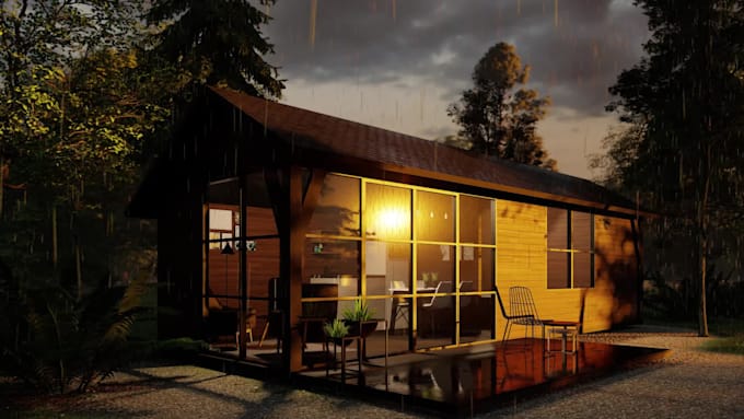 do architectural 3d design renderings of tiny houses and tree houses