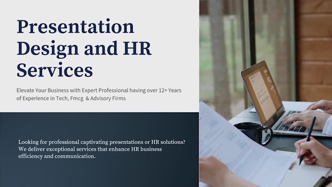 design business proposals, presentations, company profiles and offer HR services