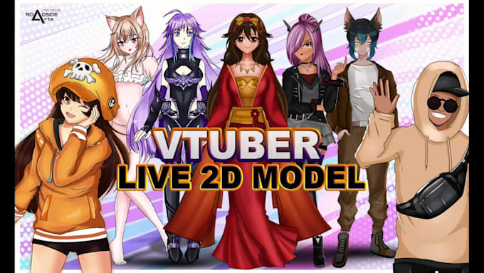 draw live2d anime vtuber model character avatar and rigging for stream