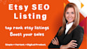 etsy SEO optimized product listing and upload