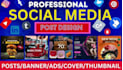 create high quality post,design,banner for social media platform