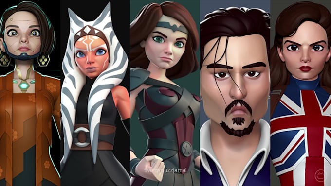 do 3d character modeling for animation, games, printing, nft