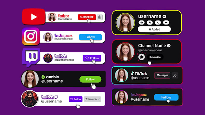 make animated youtube subscribe and social media lower thirds