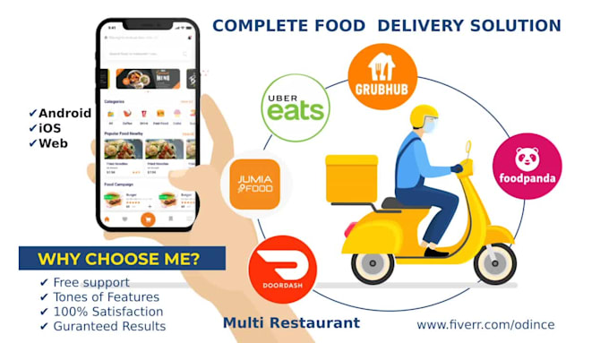 create food delivery app like uber eats, gruhub, doordash