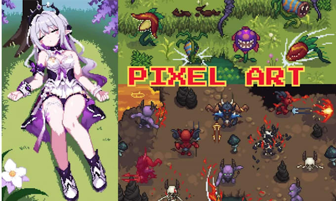 do pixel art character sprites animation, game assets,2d  rpg sprite animation
