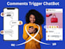 create manychat comments trigger chatbot for your business