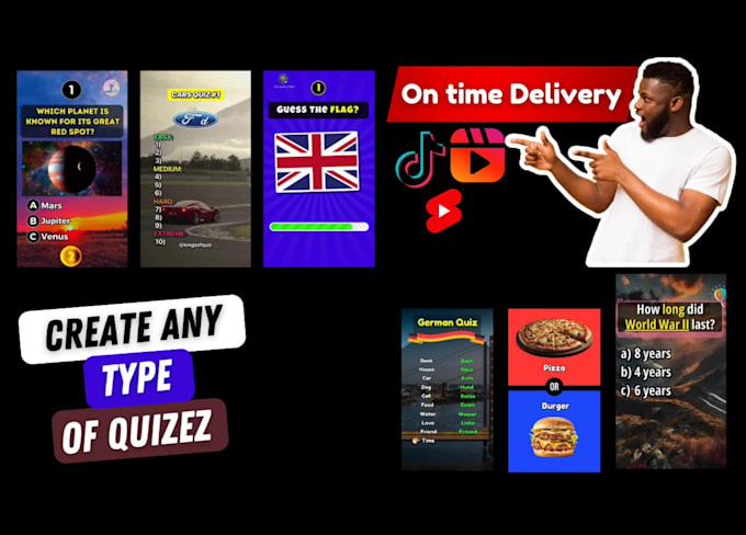 create quiz videos for tik tok and youtube