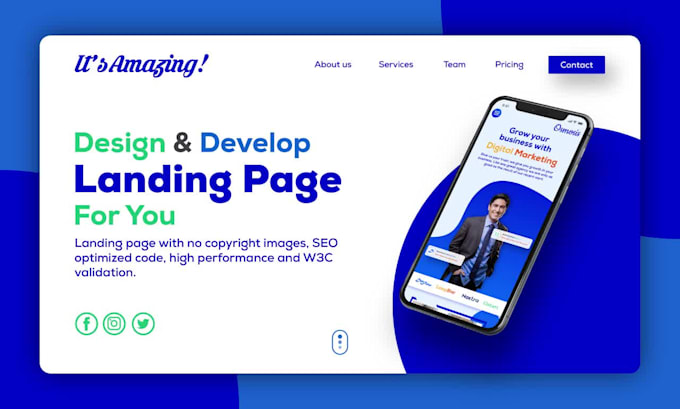 Design and code custom landing page homepage in html css js by ...