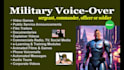 record a military style voice over performances and sound bites