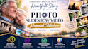 create urgent photo slideshow video, memorial slideshow