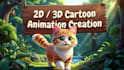 create 2d and 3d kids cartoon animation