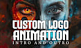 create 4k custom eye catchy logo animation intro and outro
