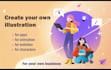create flat vector illustrations for websites, apps