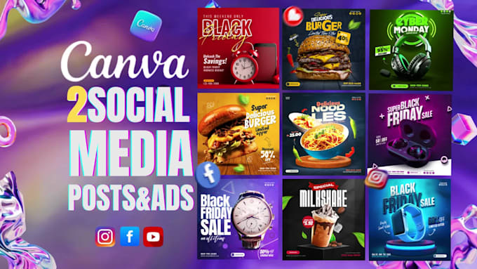 do 2 canva social media post design, editable canva templates, canva designs