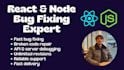 debug and fix react frontend and node js backend bugs