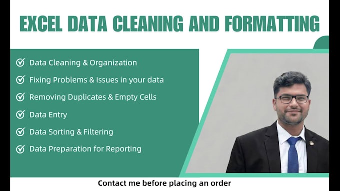do excel data cleaning, formatting, and visualization professionally