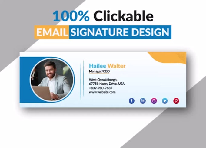 design professional and responsive clickable HTML email signature
