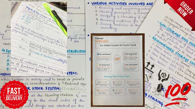 gracefully handwrite any documents, study notes and letters in 24 hours