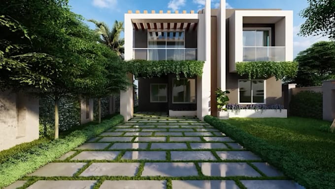 create interior, exterior design walkthrough and render