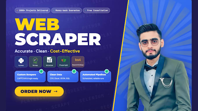 do custom python web scraping, data mining, and web automation