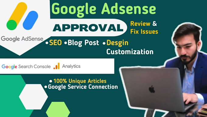 design google adsense approval website and write 16 articles
