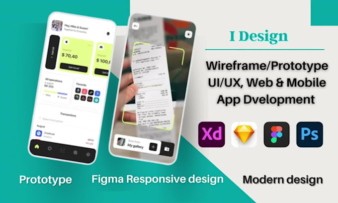 Do app prototyping, website mockups, figma prototype, wireframe design ...