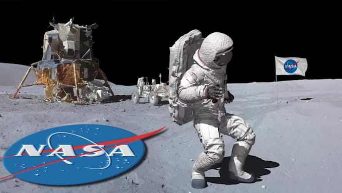 create astronaut logo reveal animation