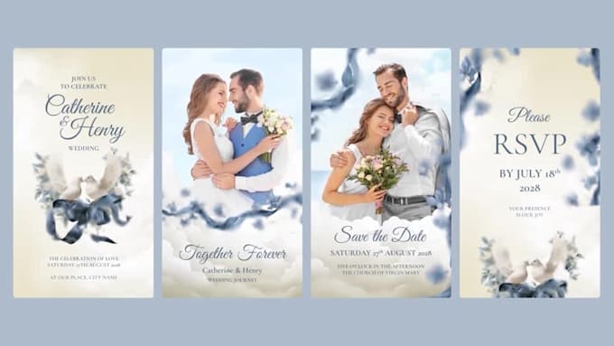 create a beautiful animated wedding invitation video