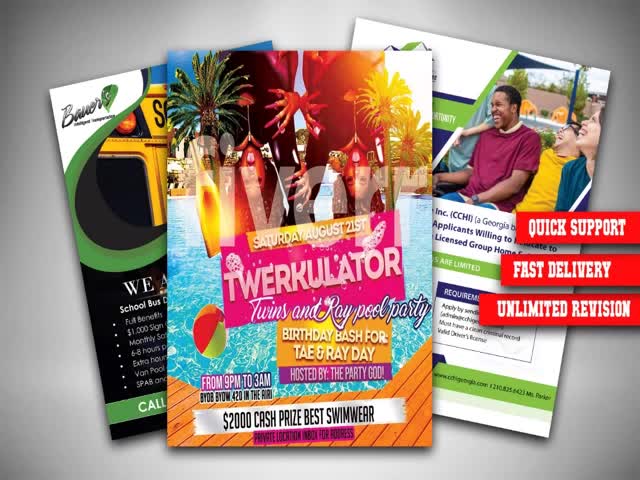 design elegent poster, flyer, sale sheet, leaflet in 9hrs