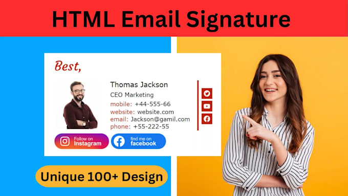 Html Email Signature Code Design for you an html email signature with animated logo by ...