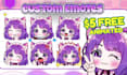 draw twitch emotes, chibi emotes, vtuber emotes,  twitch animated emotes for you