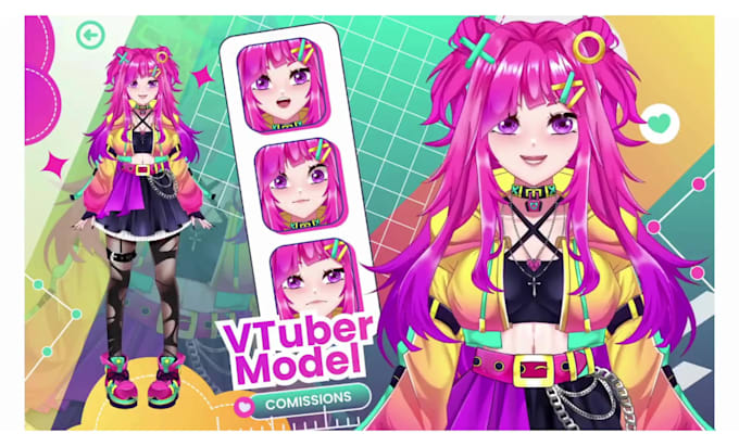 design vtuber and live2d rigging vbridger with high quality