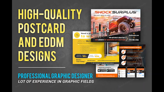 design a catchy postcard or direct mail in 24 hours