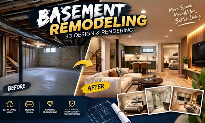design and render your basement remodel in realistic 3d