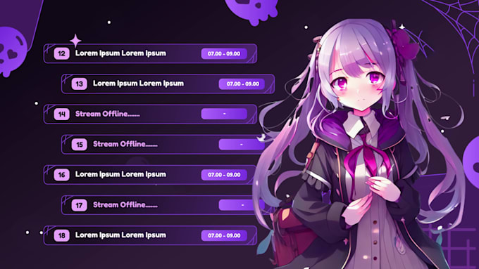 design vtuber stream schedules for twitch and youtube