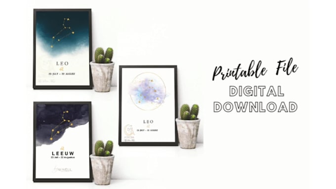 design a custom zodiac sign art for etsy and other