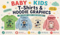 do custom t shirt graphics for babies, kids and adults, minimal t shirt design