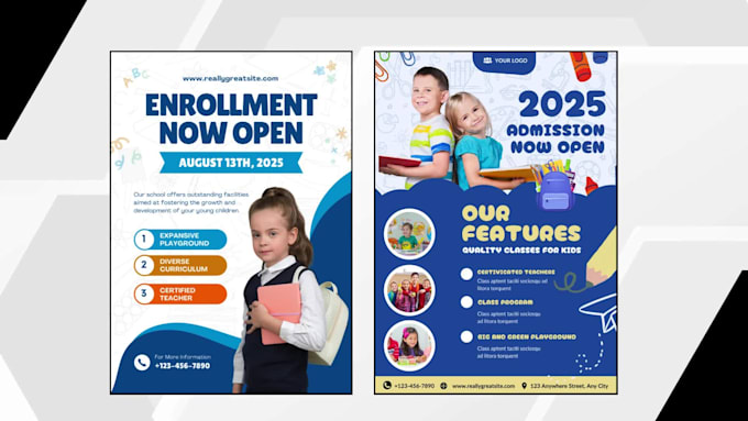 create premium school posters, educational flyer and banner