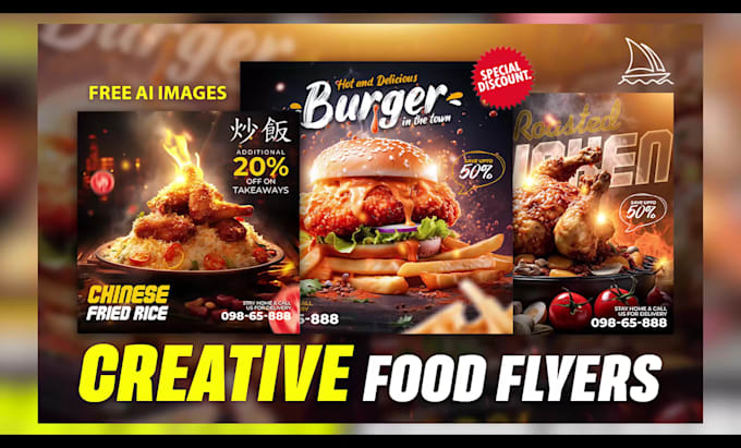 design food flyers, restaurant menu, and promotion posters