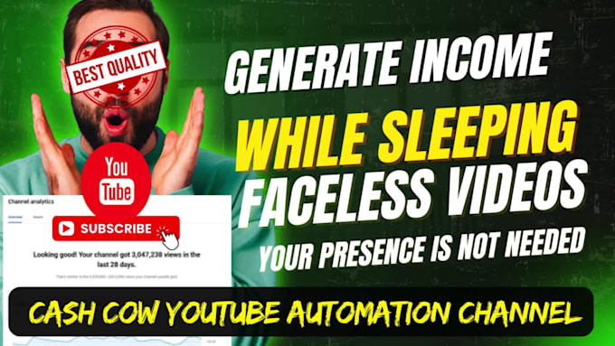 create viral top 10 cash cow faceless videos and youtube automation channel