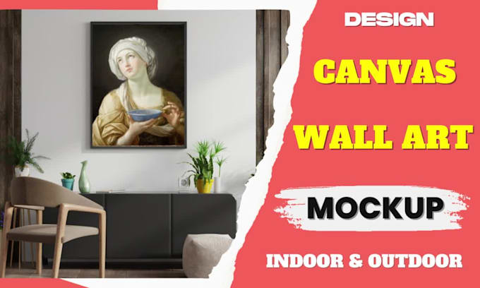 create canvas wall art mockup design