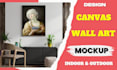 create canvas wall art mockup design