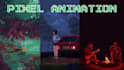 do retro 8bit, 16bit, 32bit pixel art looping lofi animation , animated gif