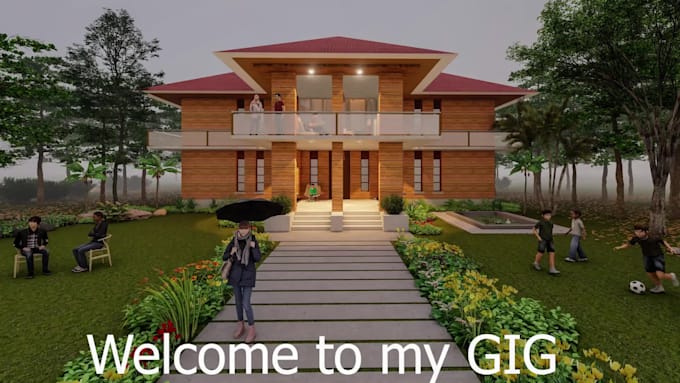 do exterior design, 3d modeling with realistic rendering