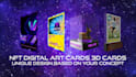 create unique nft crypto art cards or coins in 3d