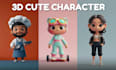 design 3d cute characters, animals, cartoon modeling for your mascot or 3d print
